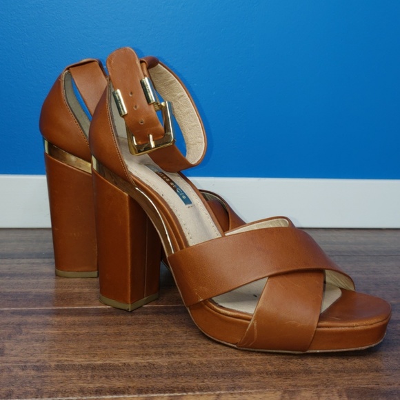 Louise et cie Cognac "Barbados" Platform Sandals - Picture 3 of 8